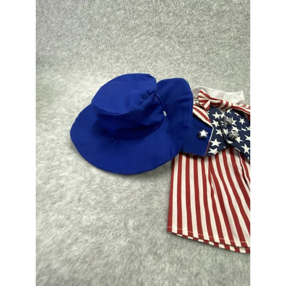 Unbranded Uncle Sam Doll Outfit Costume Blue Red White Good Patriotic Stars - Picture 4 of 9